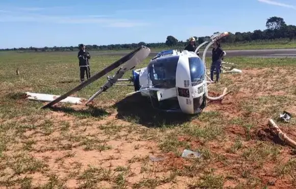 Helicóptero que caiu em Campo Grande era avaliado em R$ 1 milhão e ficou completamente destruído